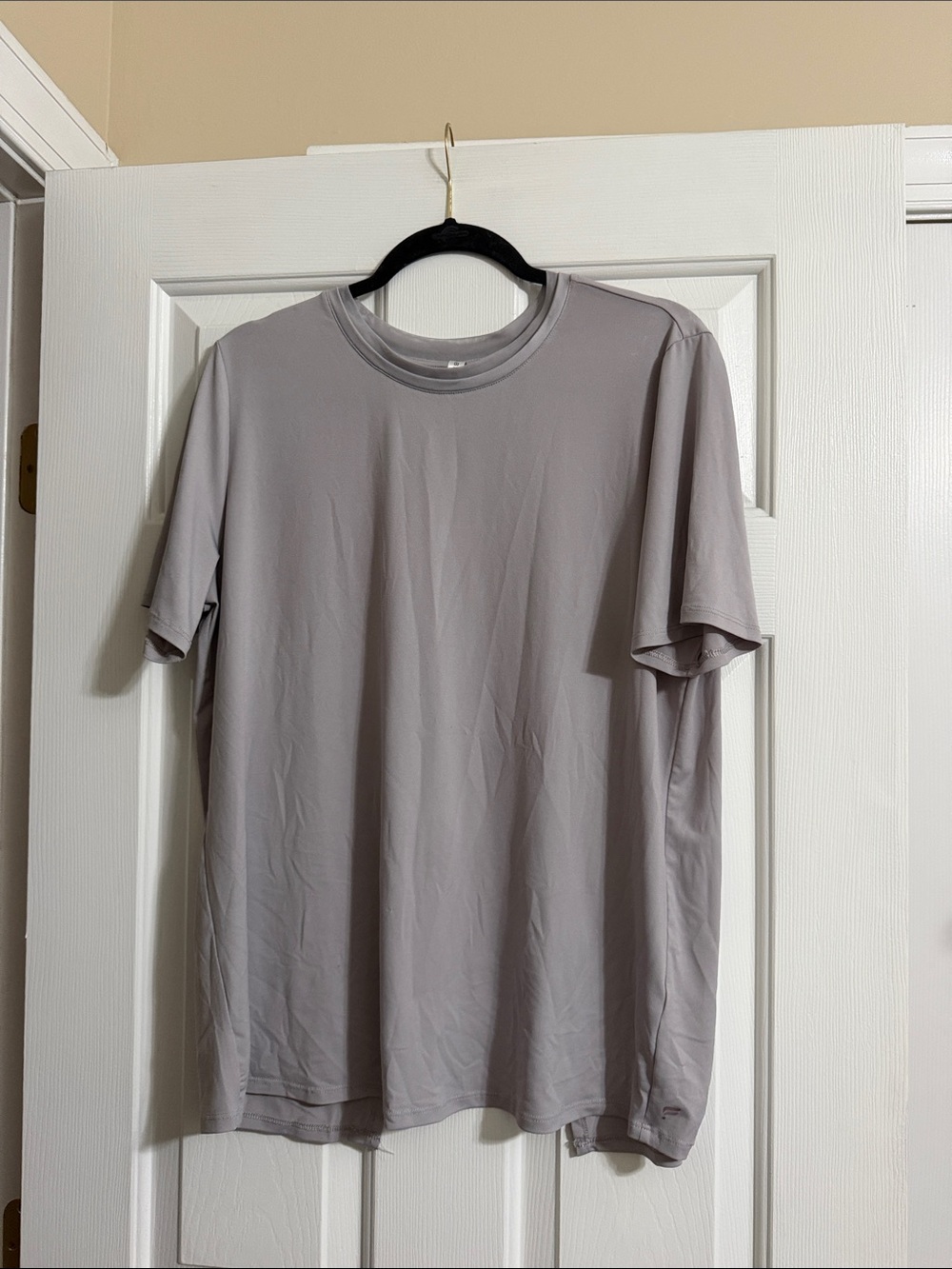 Fabletics Women's Athleisure Athletic Gray Cross Back Short Sleeve Shirt Large